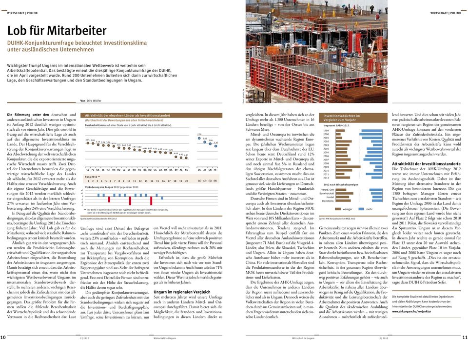 Rund 200 Unternehmen äußerten sich darin zur wirtschaftlichen Lage, den Geschäftserwartungen und den Standortbedingungen in Ungarn. Von Dirk Wölfer Foto: pixelio.