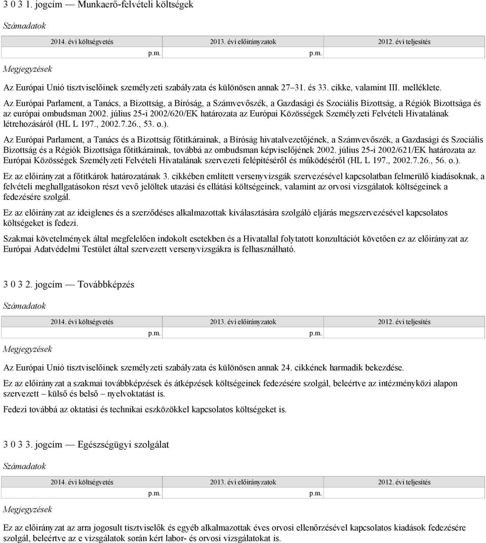 július 25-i 2002/620/EK határozata az Európai Közösségek Személyzeti Felvételi Hivatalának létrehozásáról (HL L 197., 2002.7.26., 53. o.).