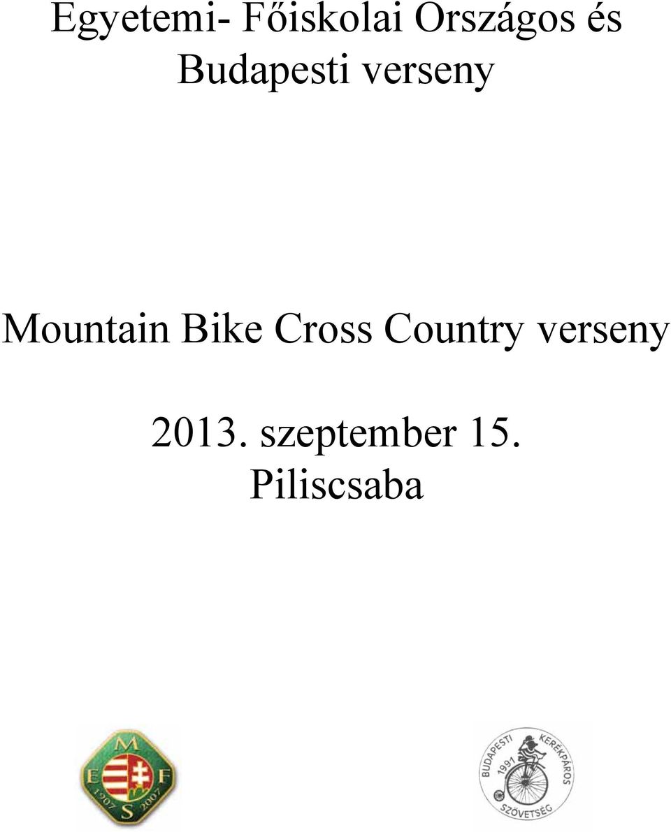 Bike Cross Country verseny