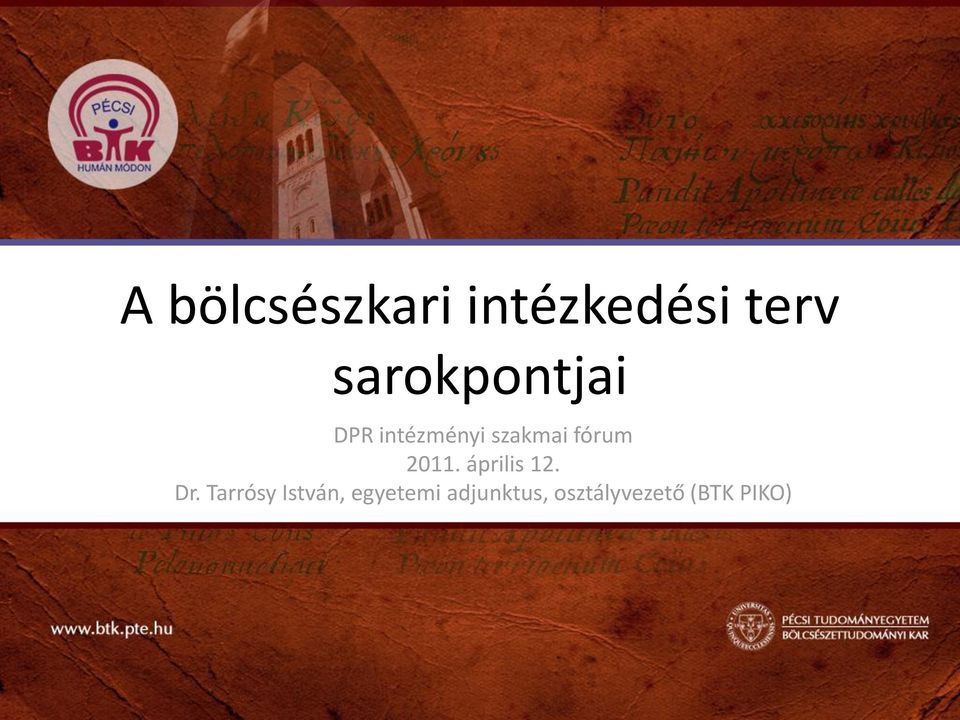 fórum 2011. április 12. Dr.