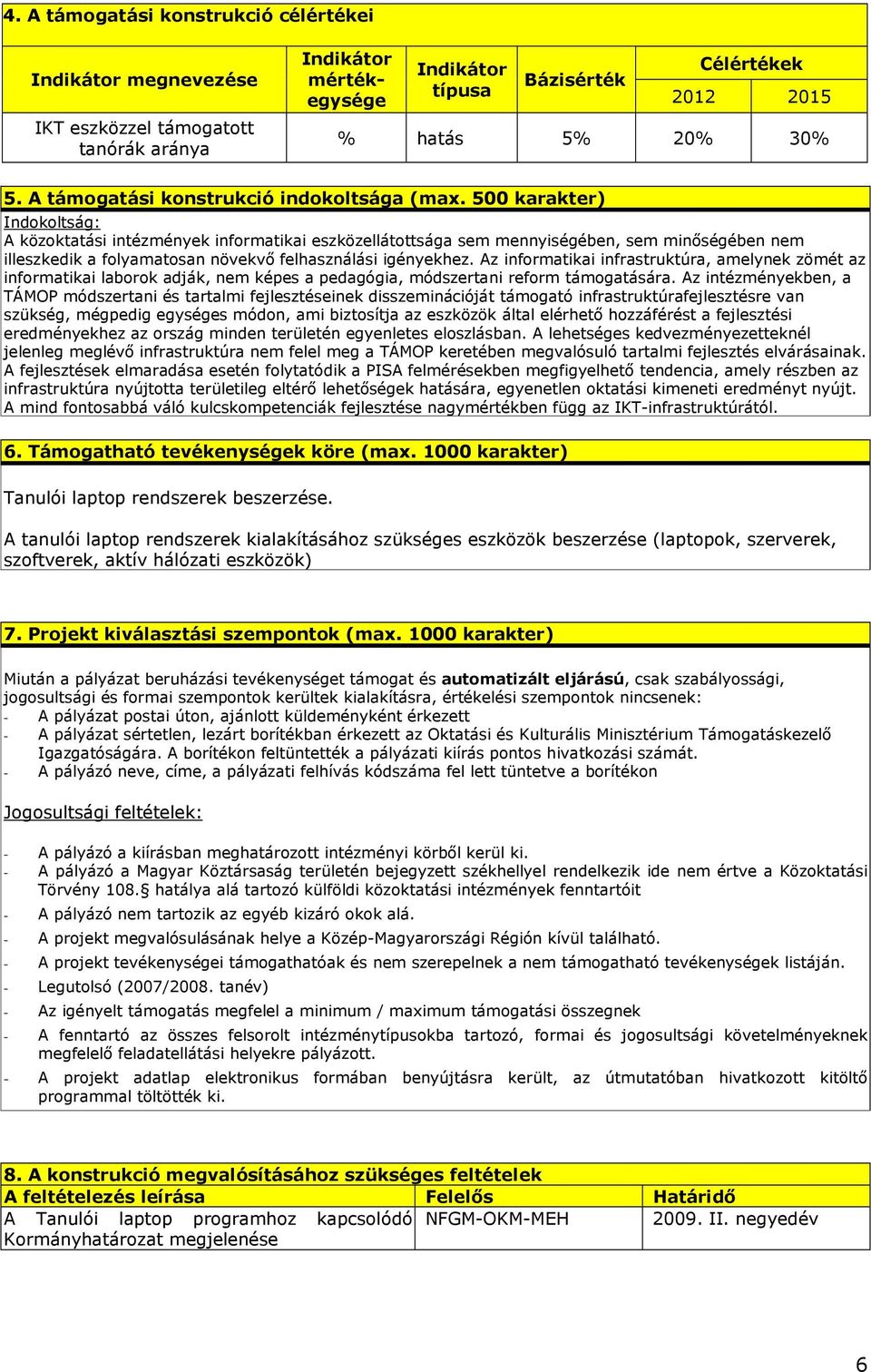 500 karakter) Indokoltság: A közoktatási intézmények informatikai eszközellátottsága sem mennyiségében, sem minıségében nem illeszkedik a folyamatosan növekvı felhasználási igényekhez.