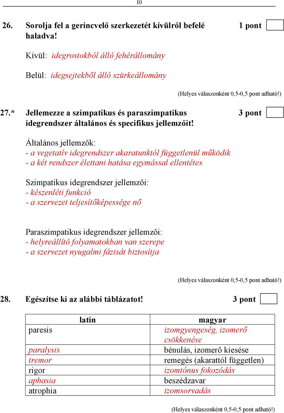 Általános jellemzık: - a vegetatív idegrendszer akaratunktól függetlenül mőködik - a két rendszer élettani hatása egymással ellentétes Szimpatikus idegrendszer jellemzıi: - készenléti funkció - a