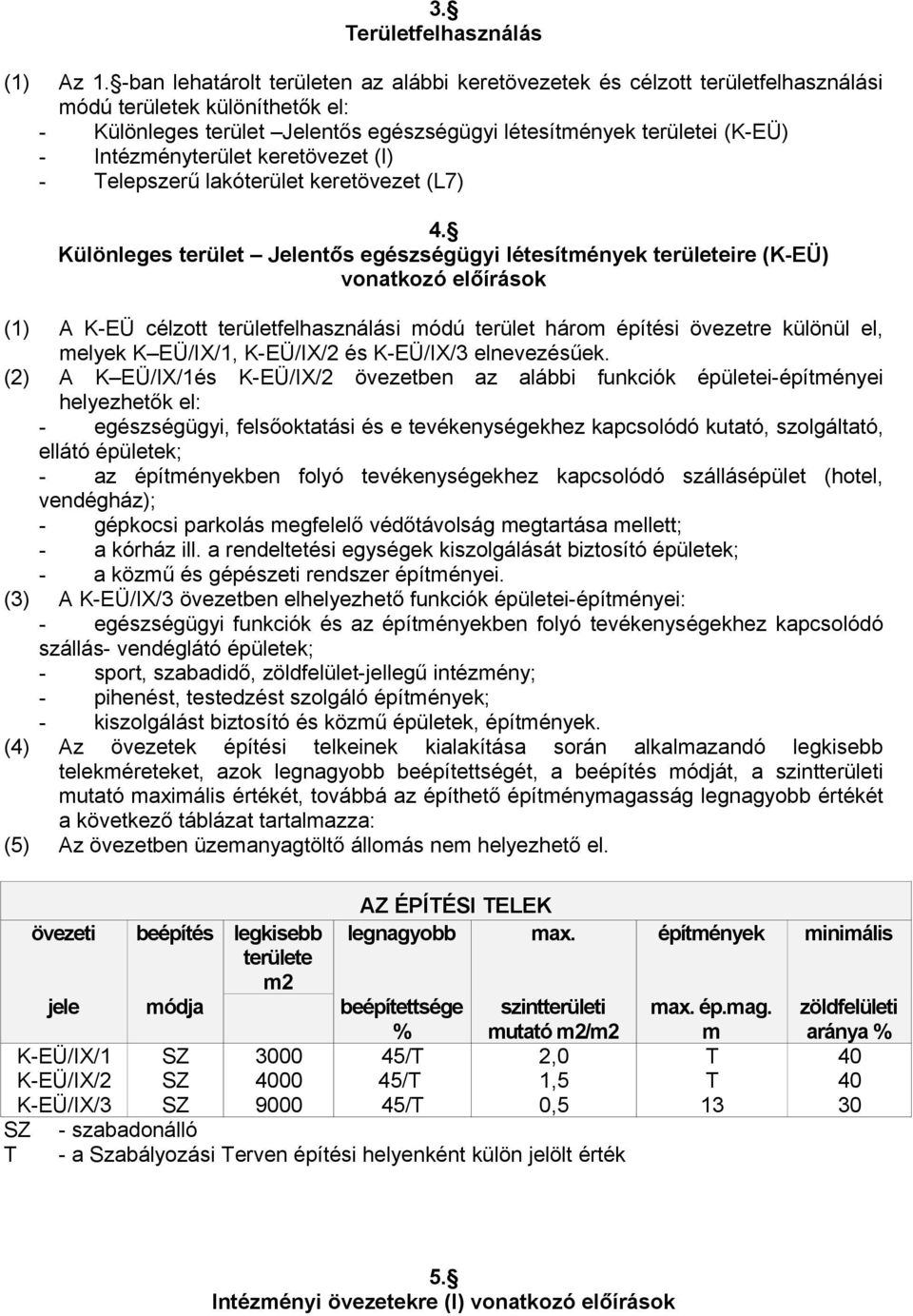 Intézményterület keretövezet (I) - Telepszerű lakóterület keretövezet (L7) 4.