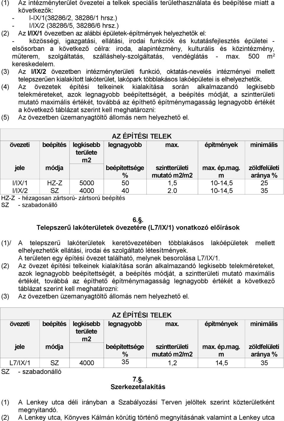alapintézmény, kulturális és közintézmény, műterem, szolgáltatás, szálláshely-szolgáltatás, vendéglátás - max. 500 m 2 kereskedelem.