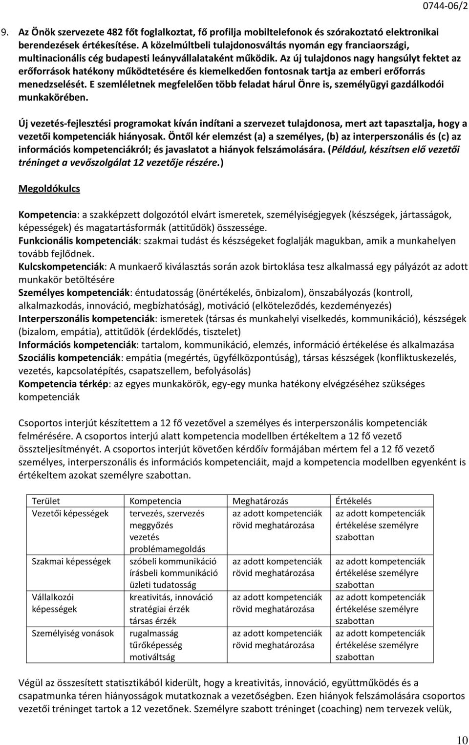 (Például, készítsen elő vezetői tréninget a vevőszolgálat 12 vezetője részére.