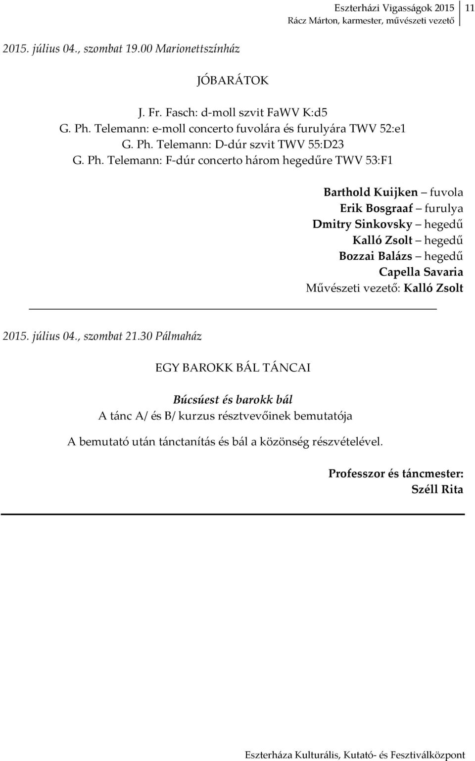 Telemann: D dúr szvit TWV 55:D23 G. Ph.