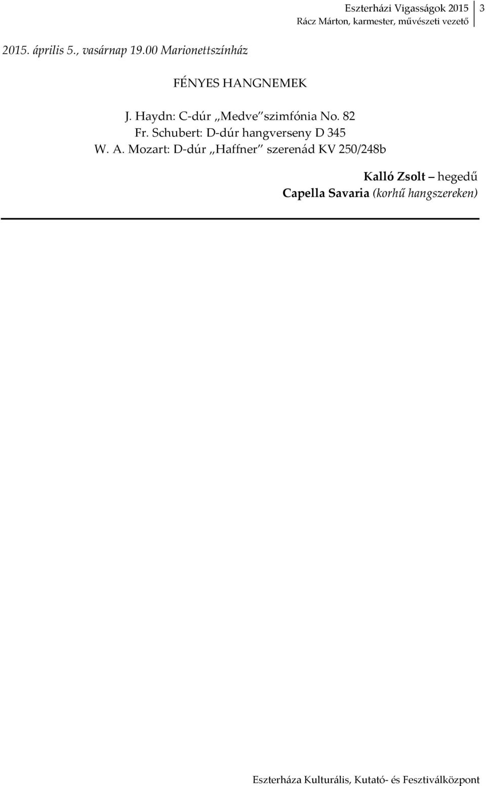 Haydn: C dúr Medve szimfónia No. 82 Fr.