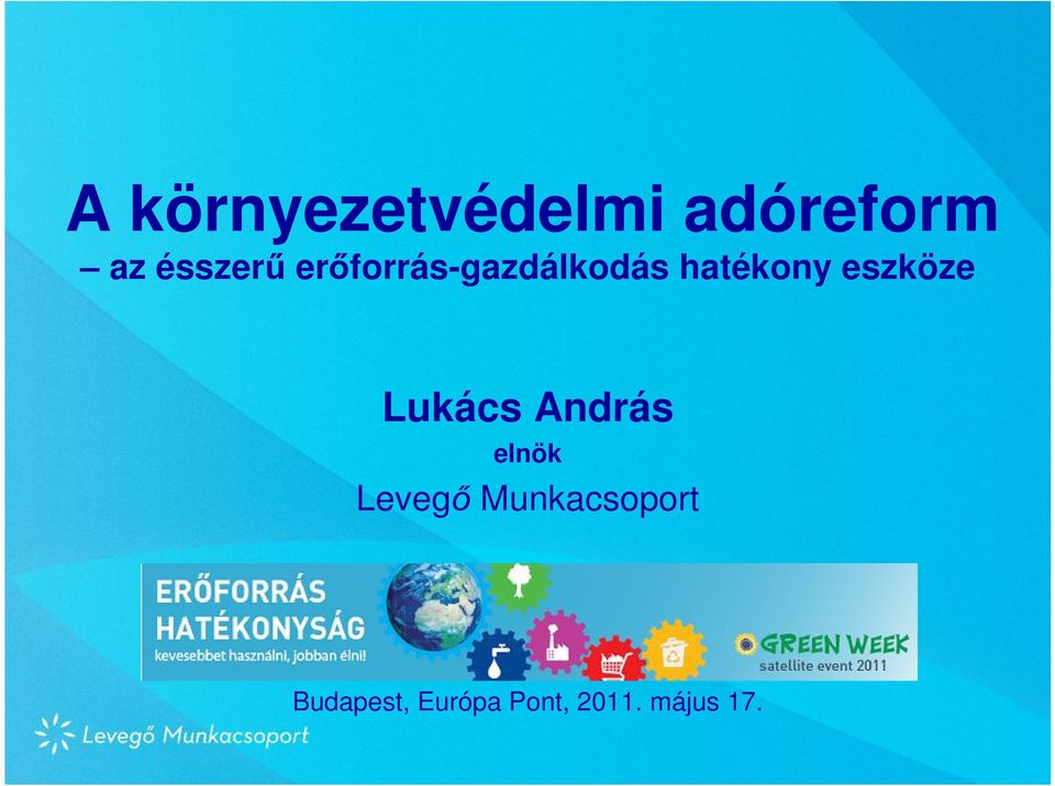 Lukács András elnök Levegő Munkacsoport