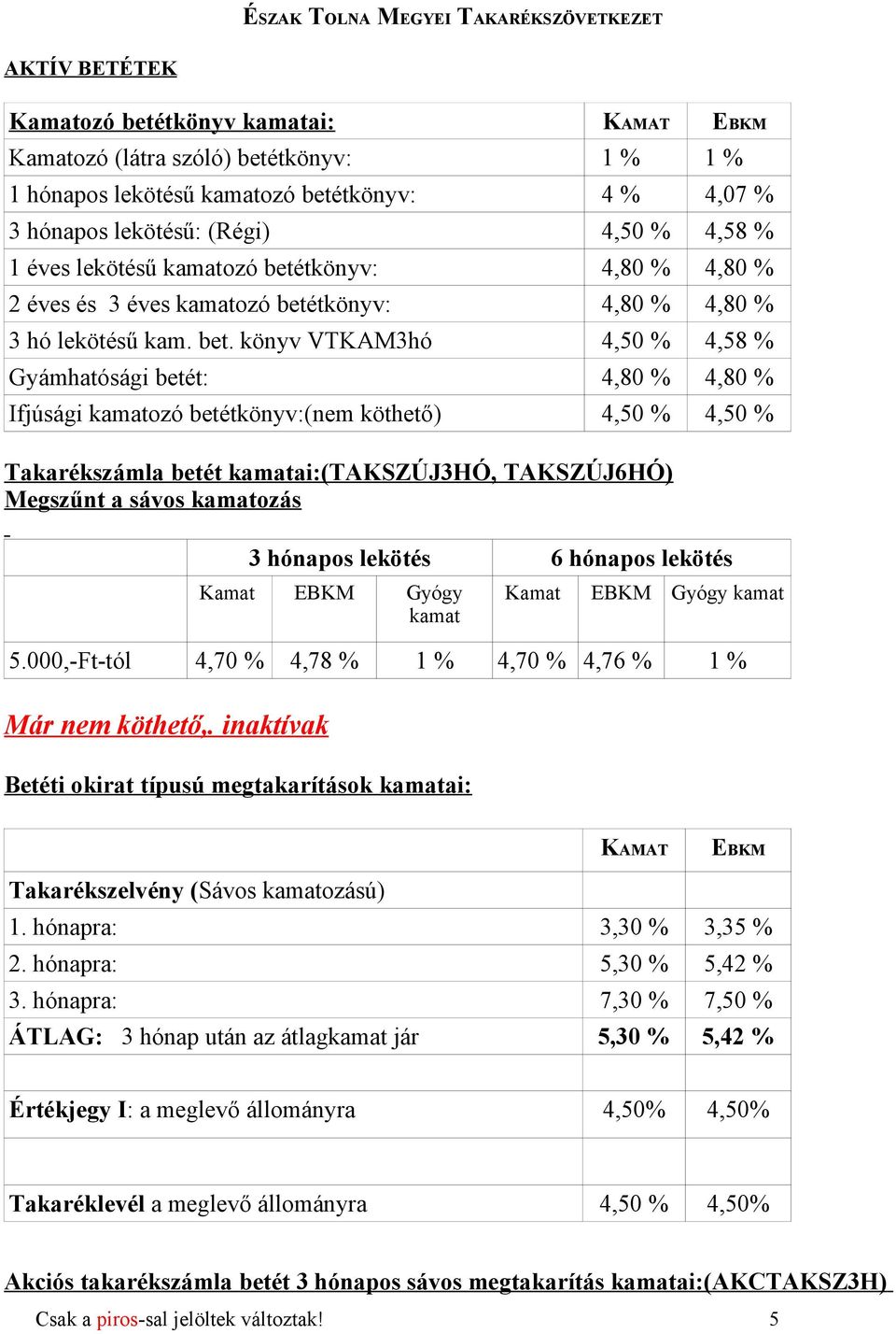 tkönyv: 4,80 % 4,80 % 2 éves és 3 éves kamatozó beté