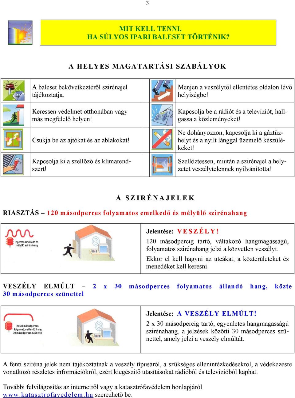 Kapcsolja be a rádiót és a televíziót, hallgassa a közleményeket! Ne dohányozzon, kapcsolja ki a gáztűzhelyt és a nyílt lánggal üzemelő készülékeket!