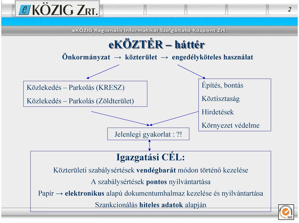 ! Építés, bontás Köztisztaság Hirdetések Környezet védelme Igazgatási CÉL: Közterületi szabálysértések