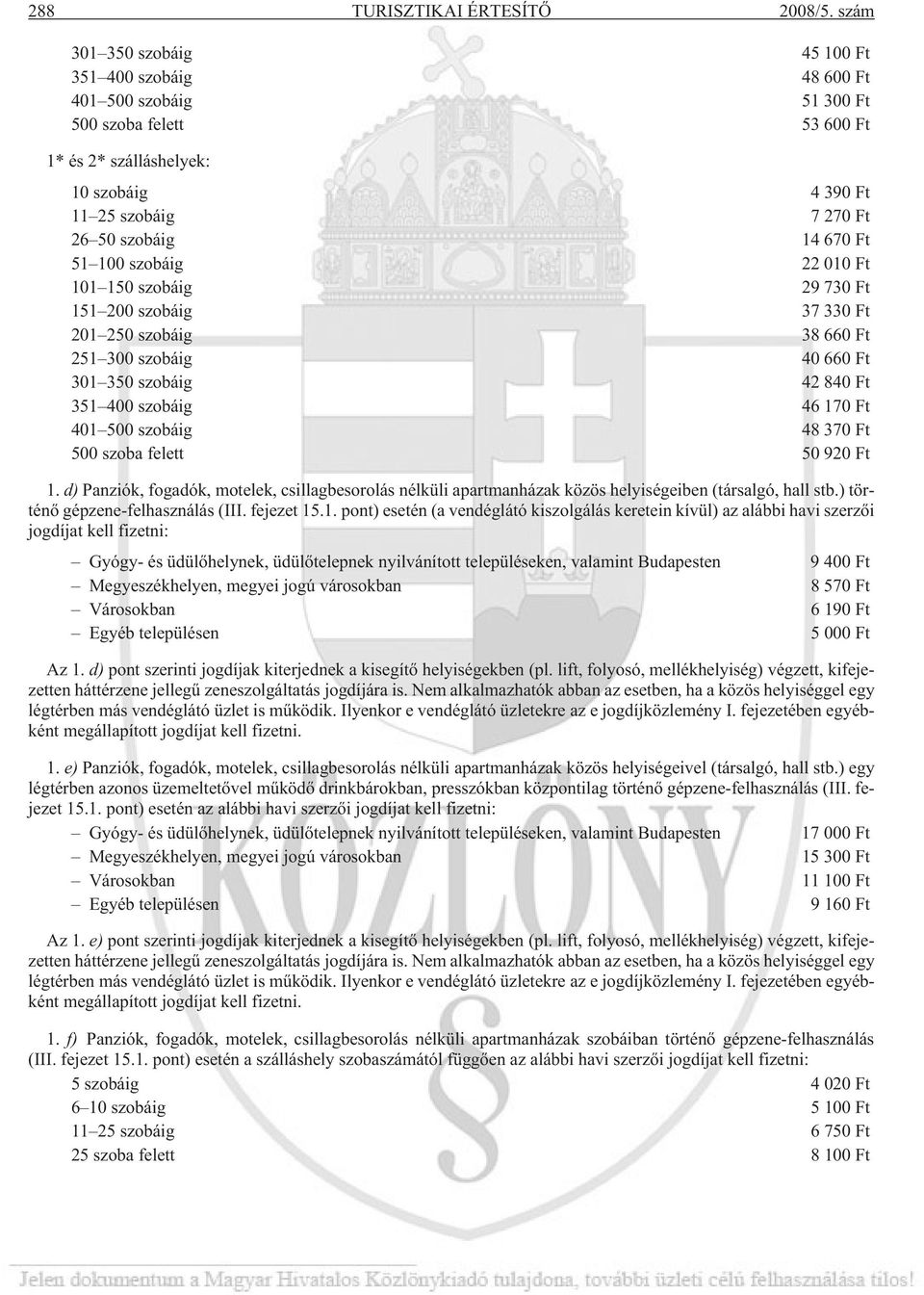 Ft 51 100 szobáig 22 010 Ft 101 150 szobáig 29 730 Ft 151 200 szobáig 37 330 Ft 201 250 szobáig 38 660 Ft 251 300 szobáig 40 660 Ft 301 350 szobáig 42 840 Ft 351 400 szobáig 46 170 Ft 401 500 szobáig