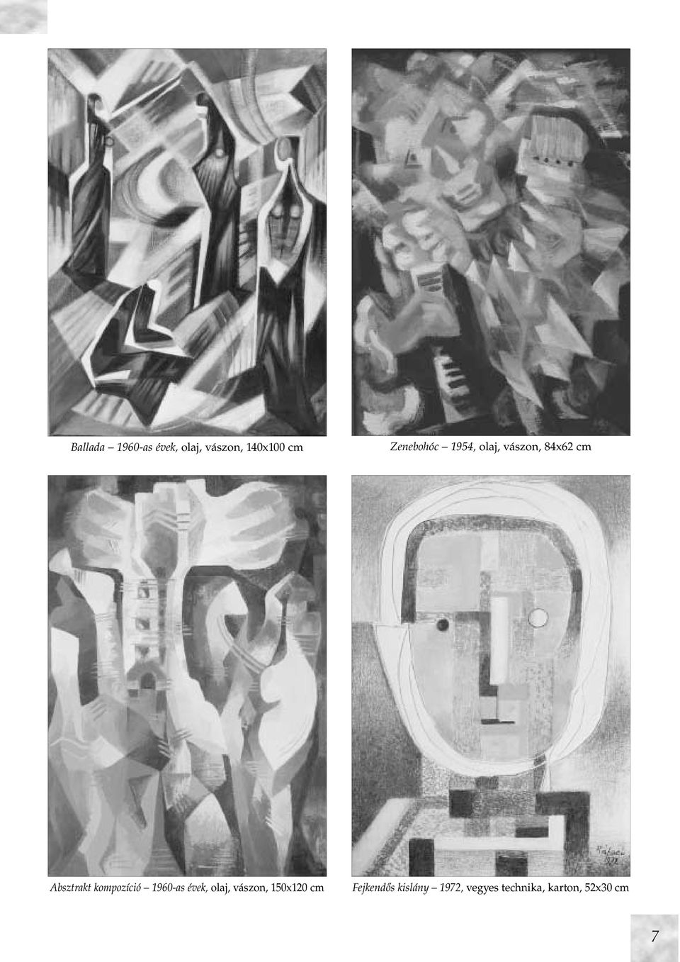kompozíció 1960-as évek, olaj, vászon, 150x120 cm