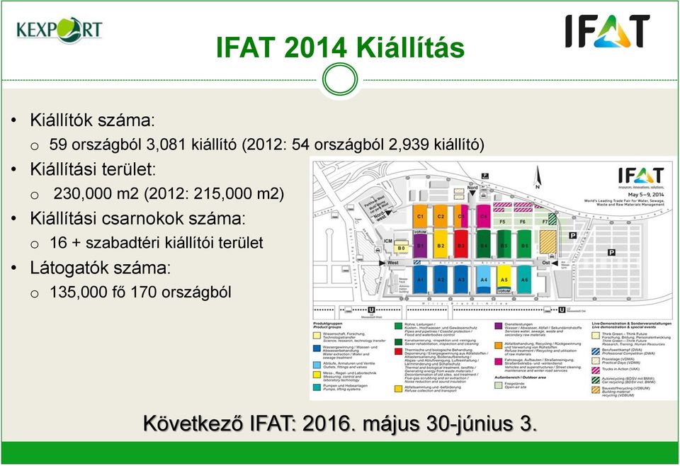 215,000 m2) Kiállítási csarnokok száma: o 16 + szabadtéri kiállítói terület