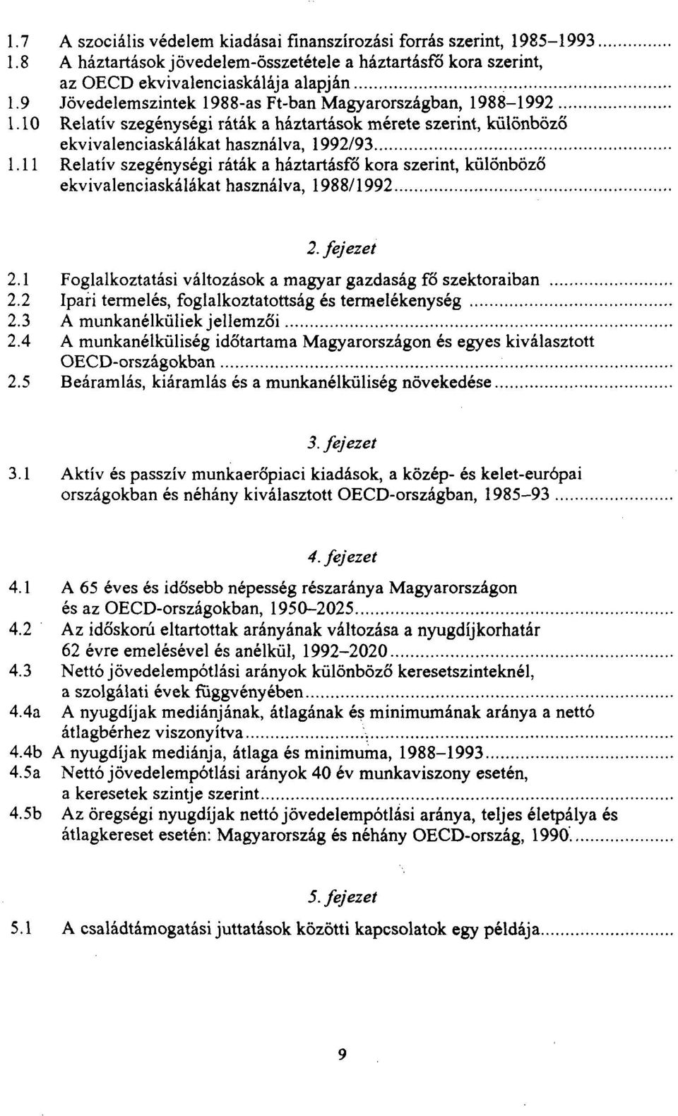 11 Relatív szegénységi ráták a háztartásfő kora szerint, különböző ekvivalenciaskálákat használva, 1988/1992 2. fejezet 2.1 Foglalkoztatási változások a magyar gazdaság fő szektoraiban 2.