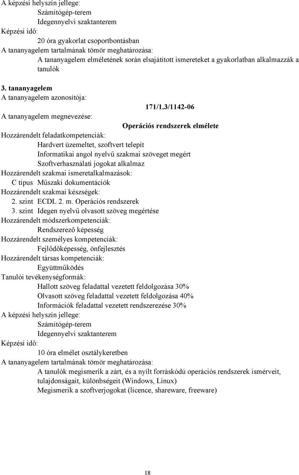 szint ECDL 2. m. Operációs rendszerek 3.