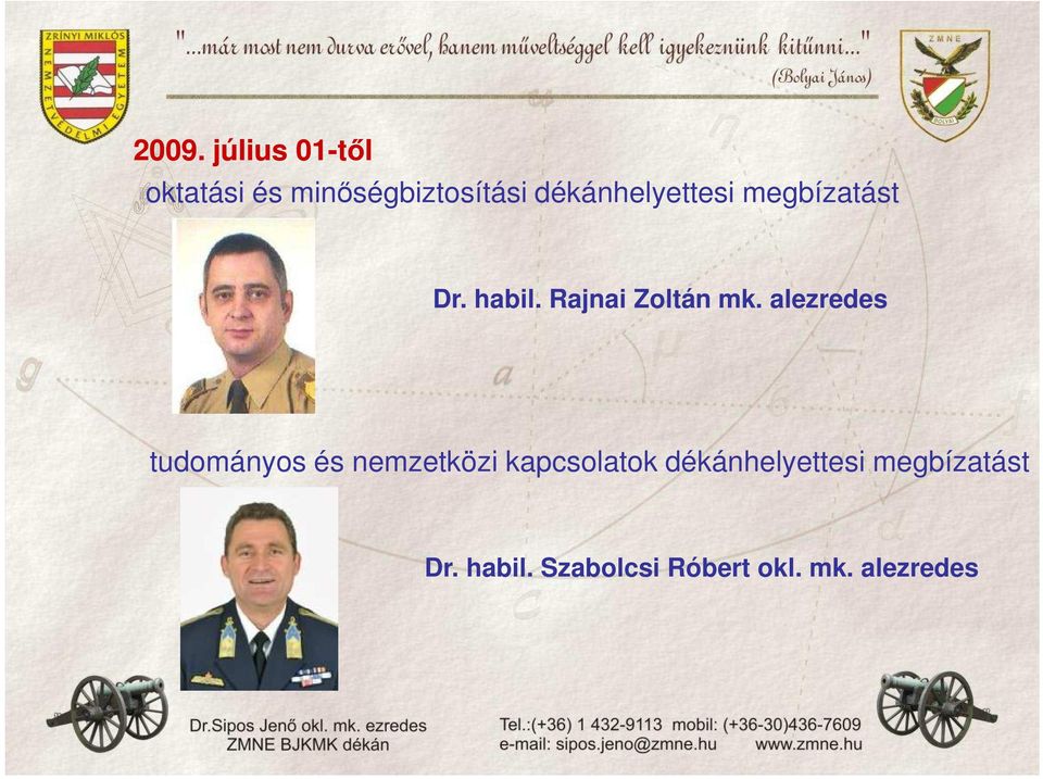 alezredes tudományos és nemzetközi kapcsolatok