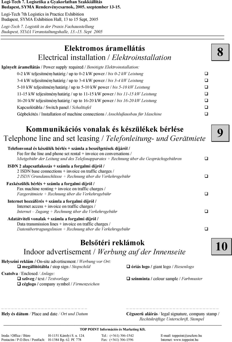 11-15 kw power / bis 11-15 kw Leistung 16-20 kw teljesítményhatárig / up to 16-20 kw power / bis 16-20 kw Leistung Kapcsolótábla / Switch panel / Schalttafel Gépbekötés / Installation of machine