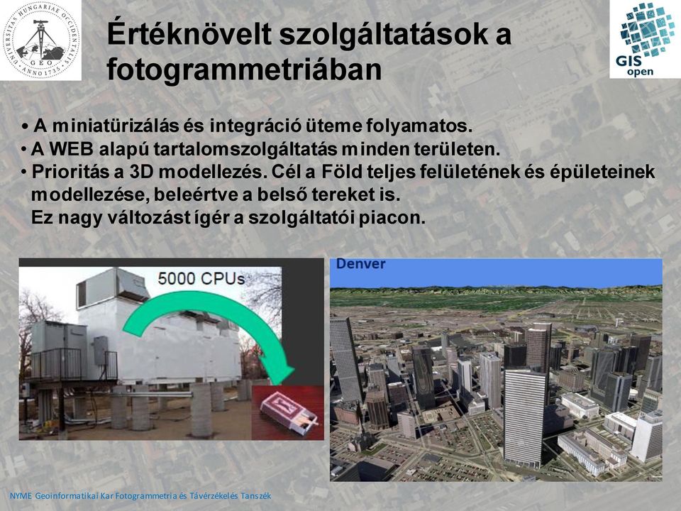A WEB alapú tartalomszolgáltatás minden területen. Prioritás a 3D modellezés.