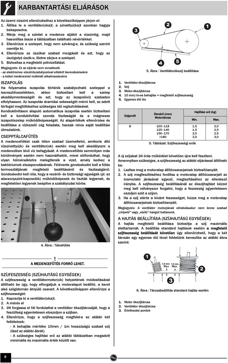 Ellenőrizze az úszókar szabad mozgását és azt, hogy az úszógolyó úszik-e, illetve zárja-e a szelepet. 5. Biztosítsa a megfelelő pótvízellátást.