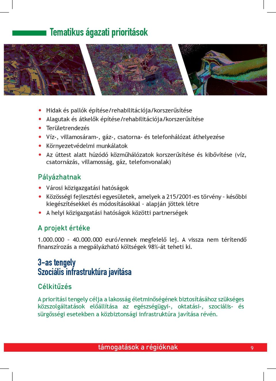 közigazgatási hatóságok Közösségi fejlesztési egyesületek, amelyek a 215/2001-es törvény későbbi kiegészítésekkel és módosításokkal alapján jöttek létre A helyi közigazgatási hatóságok közötti