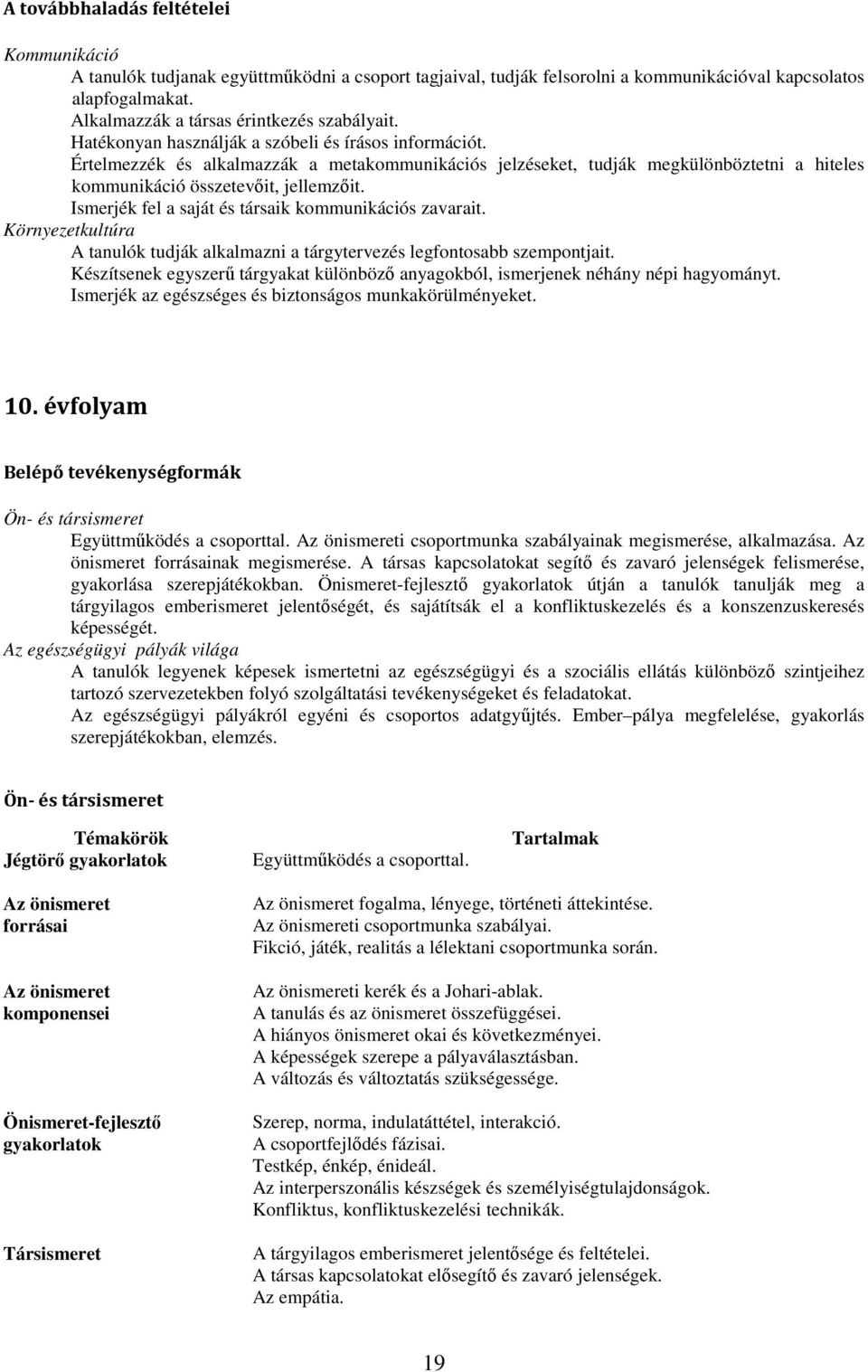 Értelmezzék és alkalmazzák a metakommunikációs jelzéseket, tudják megkülönböztetni a hiteles kommunikáció összetevıit, jellemzıit. Ismerjék fel a saját és társaik kommunikációs zavarait.