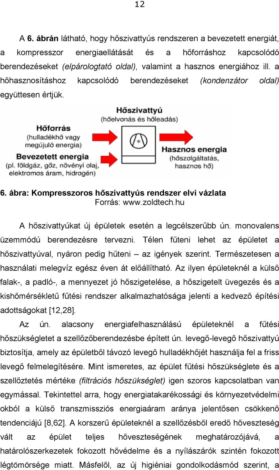 a hőhasznosításhoz kapcsolódó berendezéseket (kondenzátor oldal) együttesen értjük. 6. ábra: Kompresszoros hőszivattyús rendszer elvi vázlata Forrás: www.zoldtech.