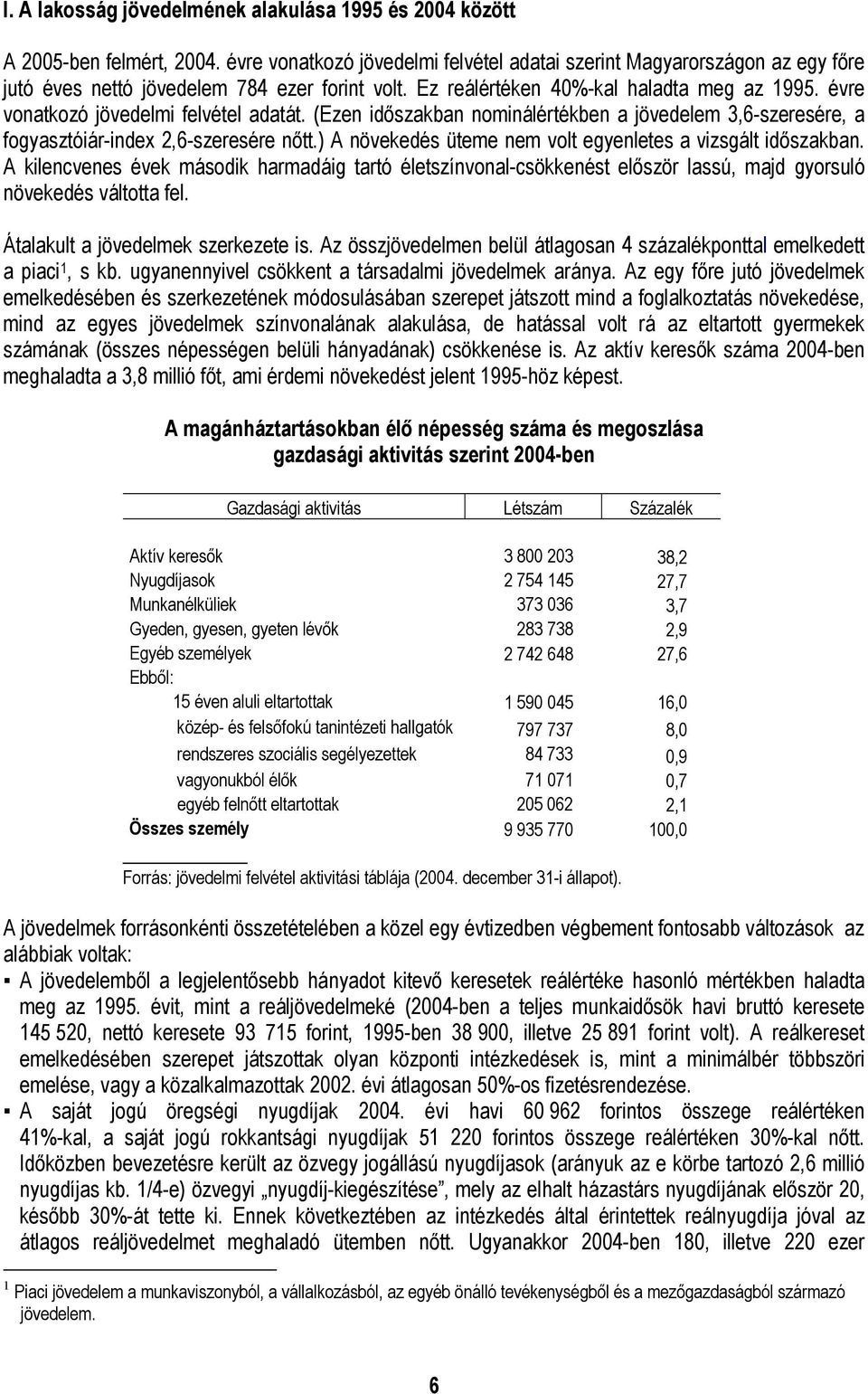 évre vonatkozó jövedelmi felvétel adatát. (Ezen időszakban nominálértékben a jövedelem 3,6-szeresére, a fogyasztóiár-index 2,6-szeresére nőtt.