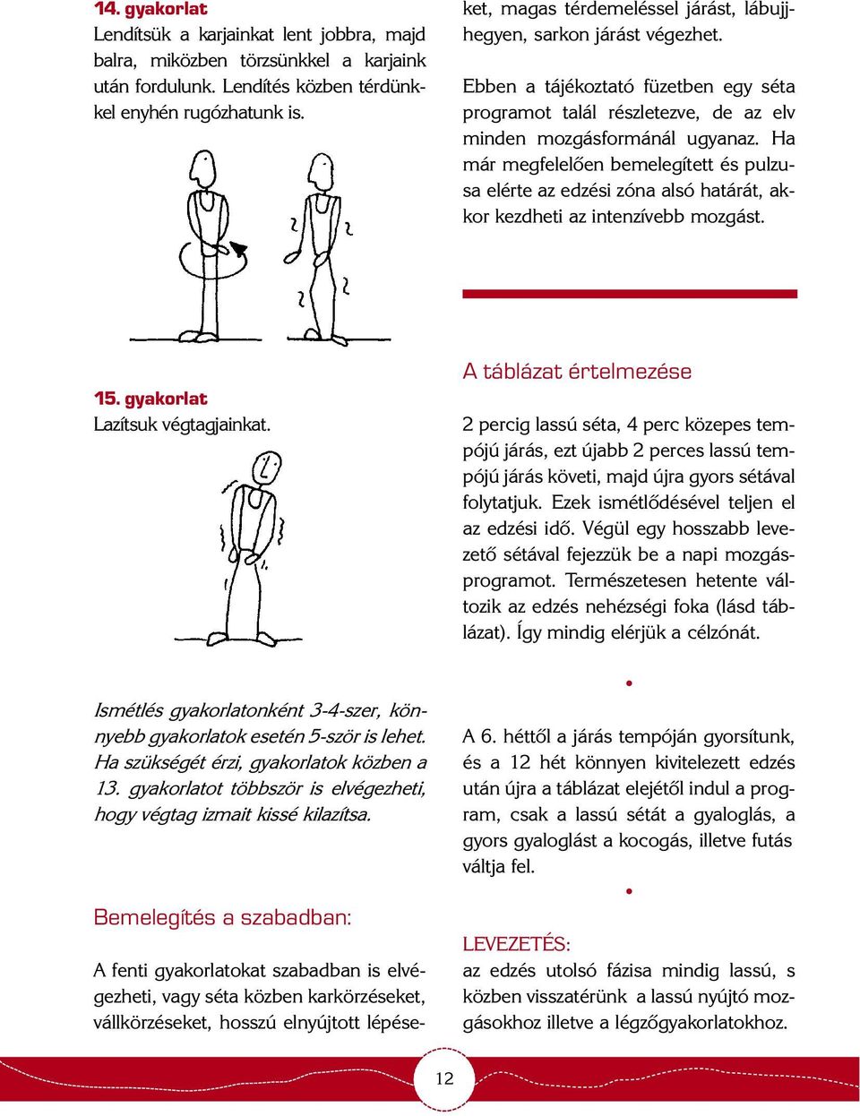 Ebben a tájékoztató füzetben egy séta programot talál részletezve, de az elv minden mozgásformánál ugyanaz.