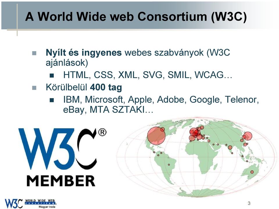 CSS, XML, SVG, SMIL, WCAG Körülbelül 400 tag IBM,