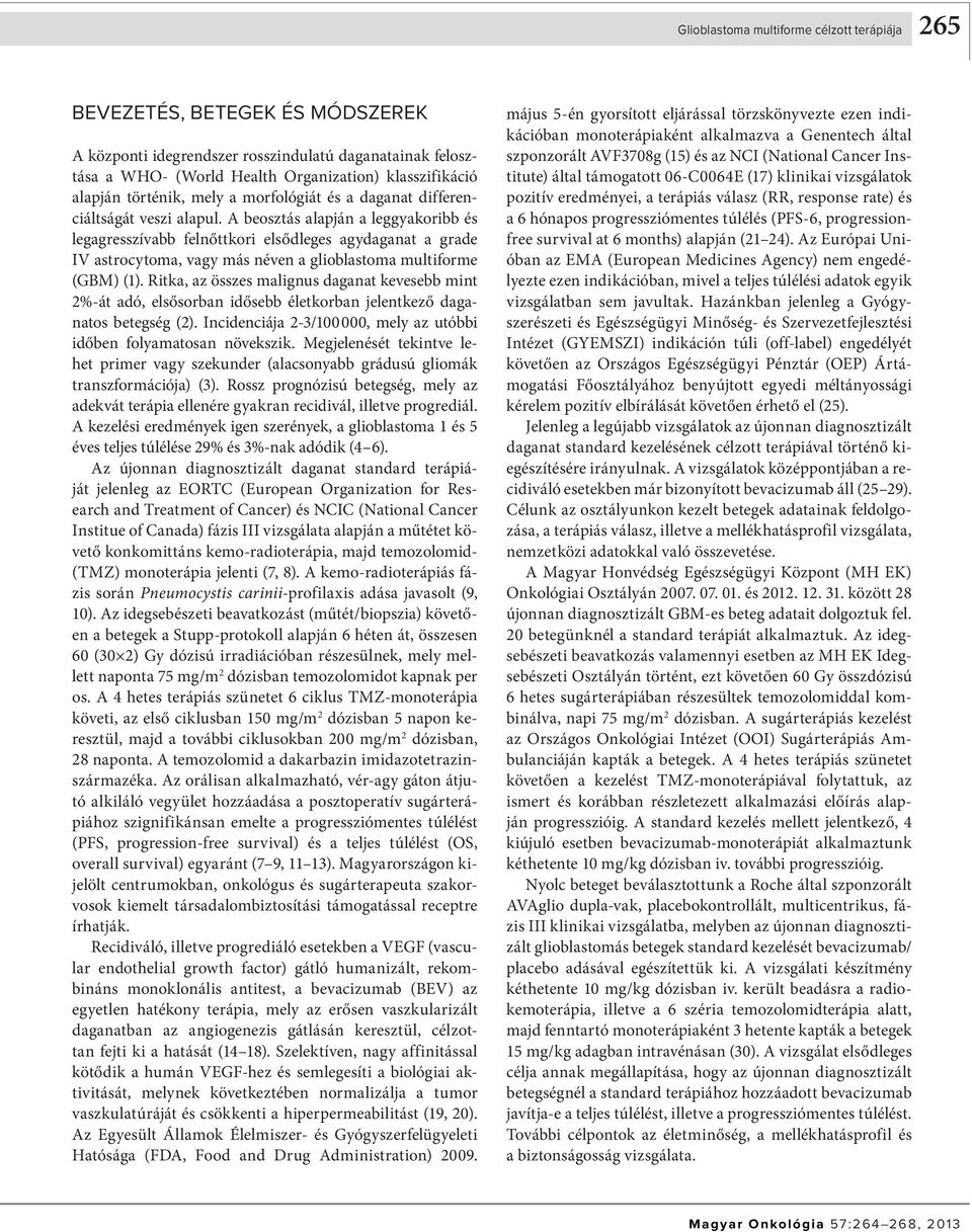 A beosztás alapján a leggyakoribb és legagresszívabb felnőttkori elsődleges agydaganat a grade IV astrocytoma, vagy más néven a glioblastoma multiforme (GBM) (1).