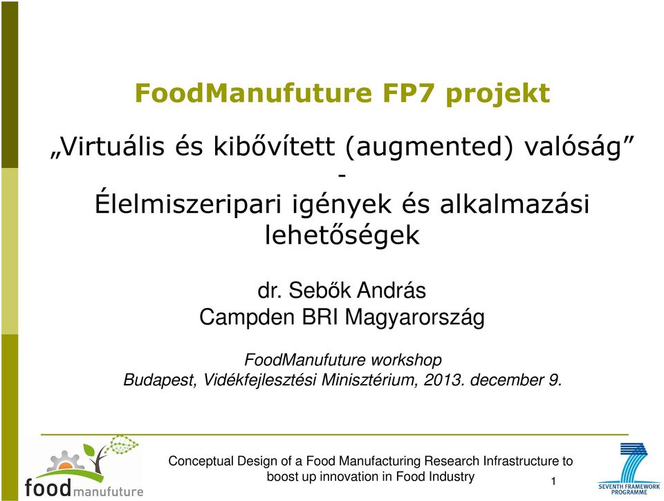 dr. Sebők András Campden BRI Magyarország FoodManufuture