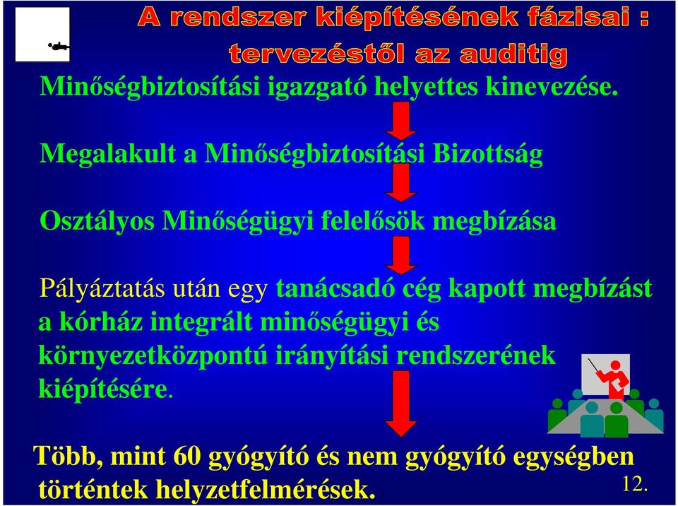 Pályáztatás után egy tanácsadó cég kapott megbízást a kórház integrált minıségügyi és