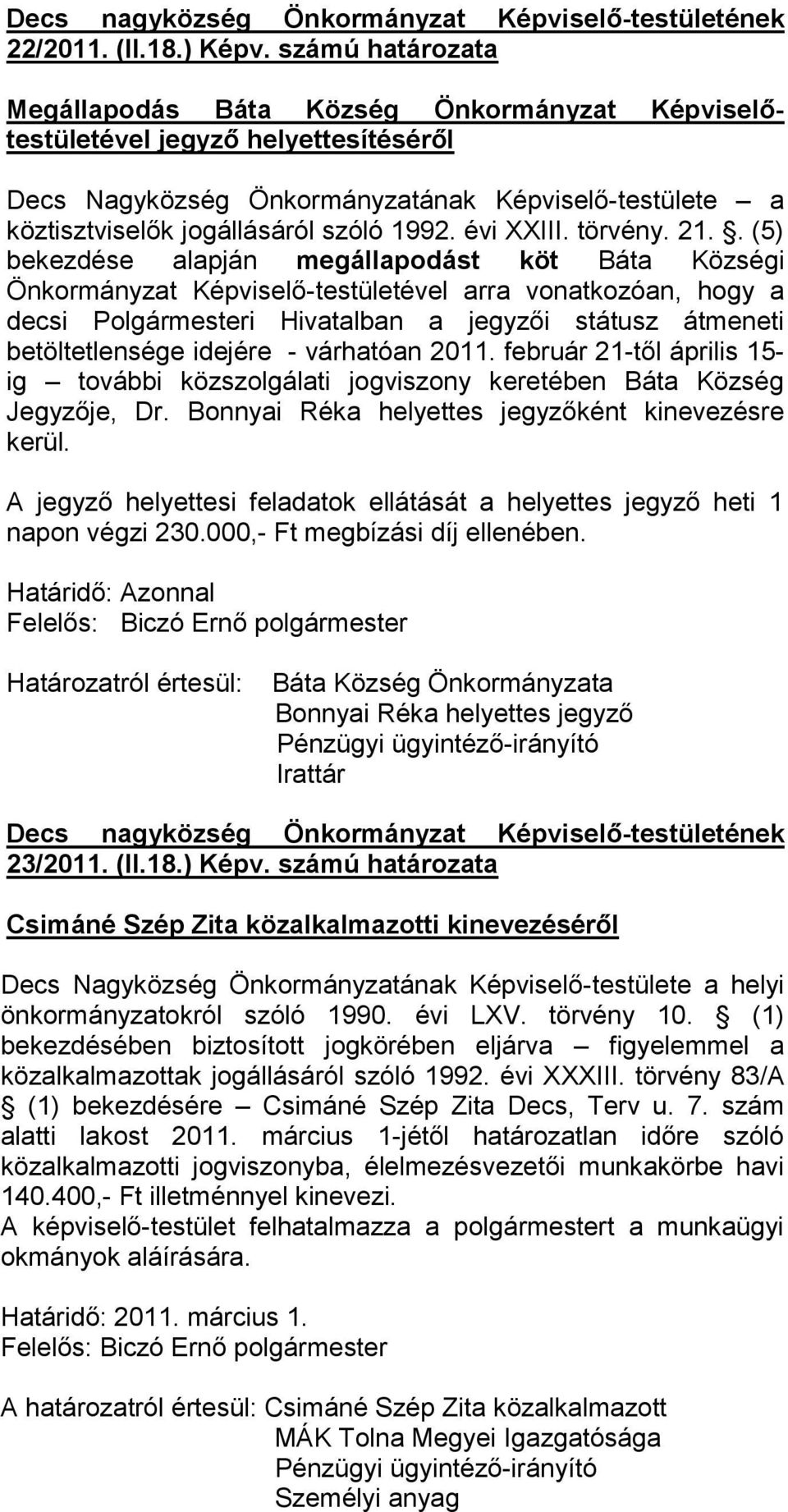 évi XXIII. törvény. 21.