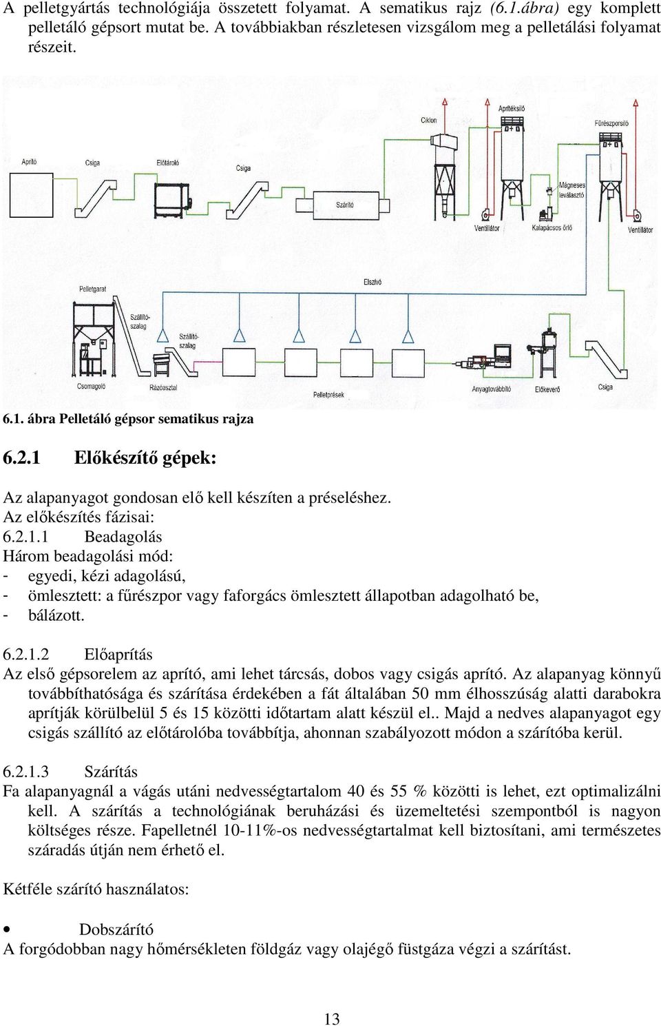 6.2.1.2 Előaprítás Az első gépsorelem az aprító, ami lehet tárcsás, dobos vagy csigás aprító.