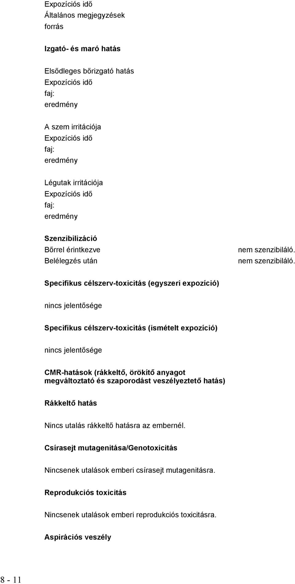 nem szenzibiláló.