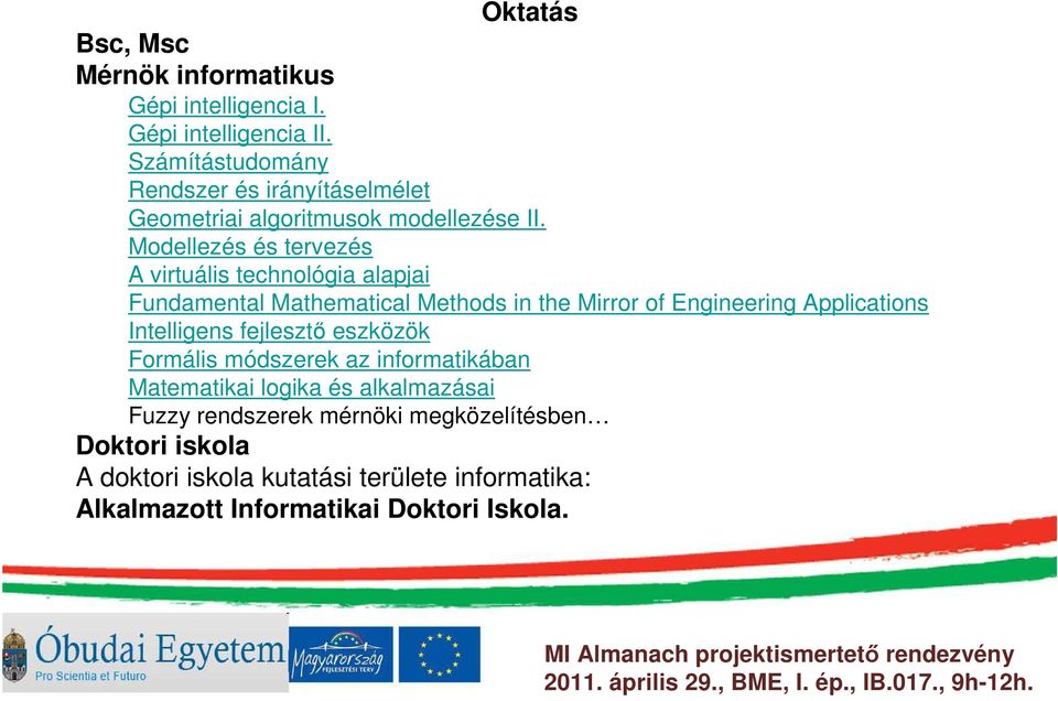 Óbudai Egyetem Neumann János Informatikai Kar. Intelligens Mérnöki  Rendszerek Intézet - PDF Ingyenes letöltés