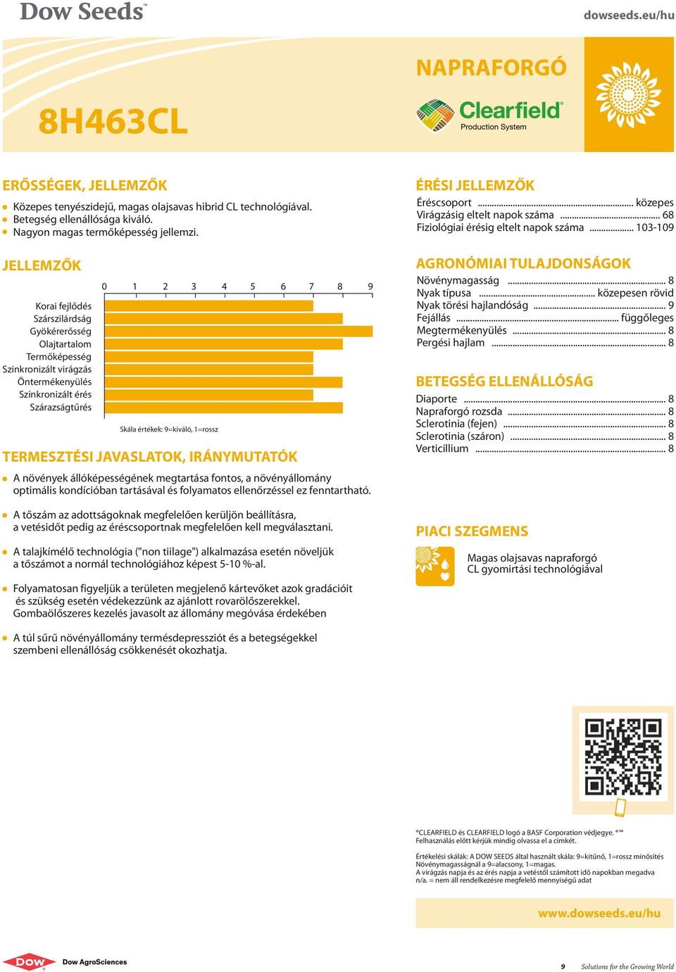 1=rossz TERMESZTÉSI JAVASLATOK, IRÁNYMUTATÓK A növények állóképességének megtartása fontos, a növényállomány optimális kondícióban tartásával és folyamatos ellenőrzéssel ez fenntartható.