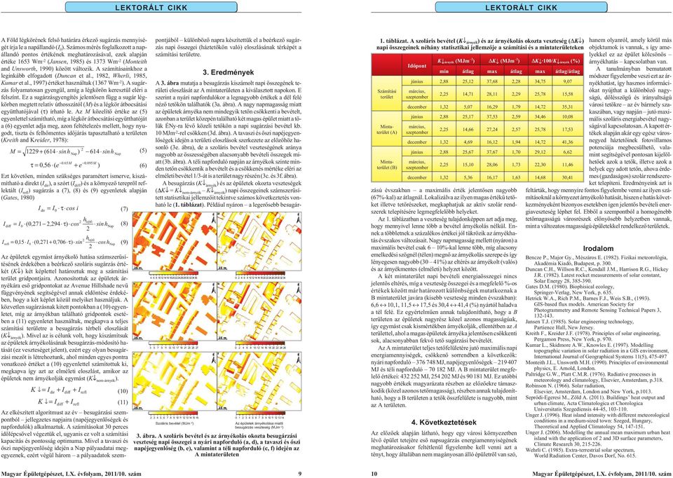 A számításainkhoz a leginkább elfogadott (Duncan et al., 1982, Wherli, 1985, Kumar et al., 1997) értéket használtuk (1367 Wm -2 ).