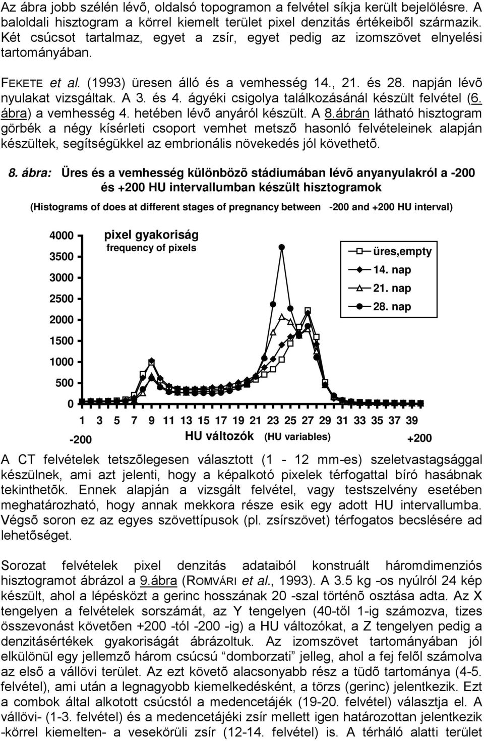 ágyéki csigolya találkozásánál készült felvétel (6. ábra) a vemhesség 4. hetében lévõ anyáról készült. A 8.