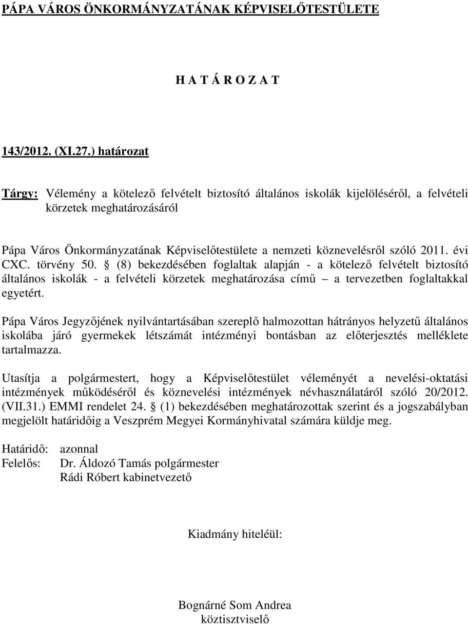 köznevelésről szóló 2011. évi CXC. törvény 50.