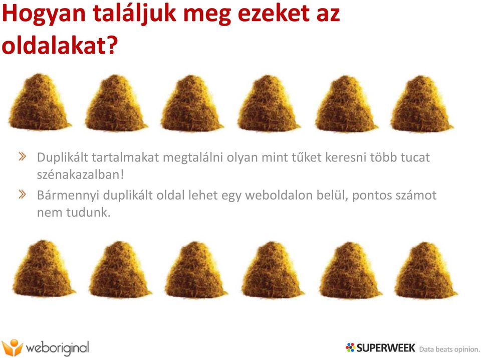 keresni több tucat szénakazalban!