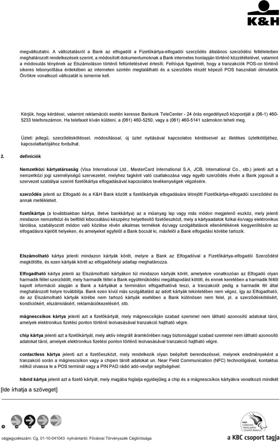 Fizetőkártya-elfogadói kézikönyv - PDF Ingyenes letöltés