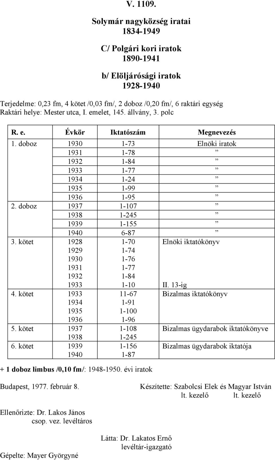 kötet 928 929 930 93 932 933 4. kötet 933 934 935 936 5. kötet 937 938 6. kötet 939 940-70 -74-76 -77-84 -0-67 -9-00 -96-08 -245-56 -87 + doboz limbus /0,0 fm/: 948-950.