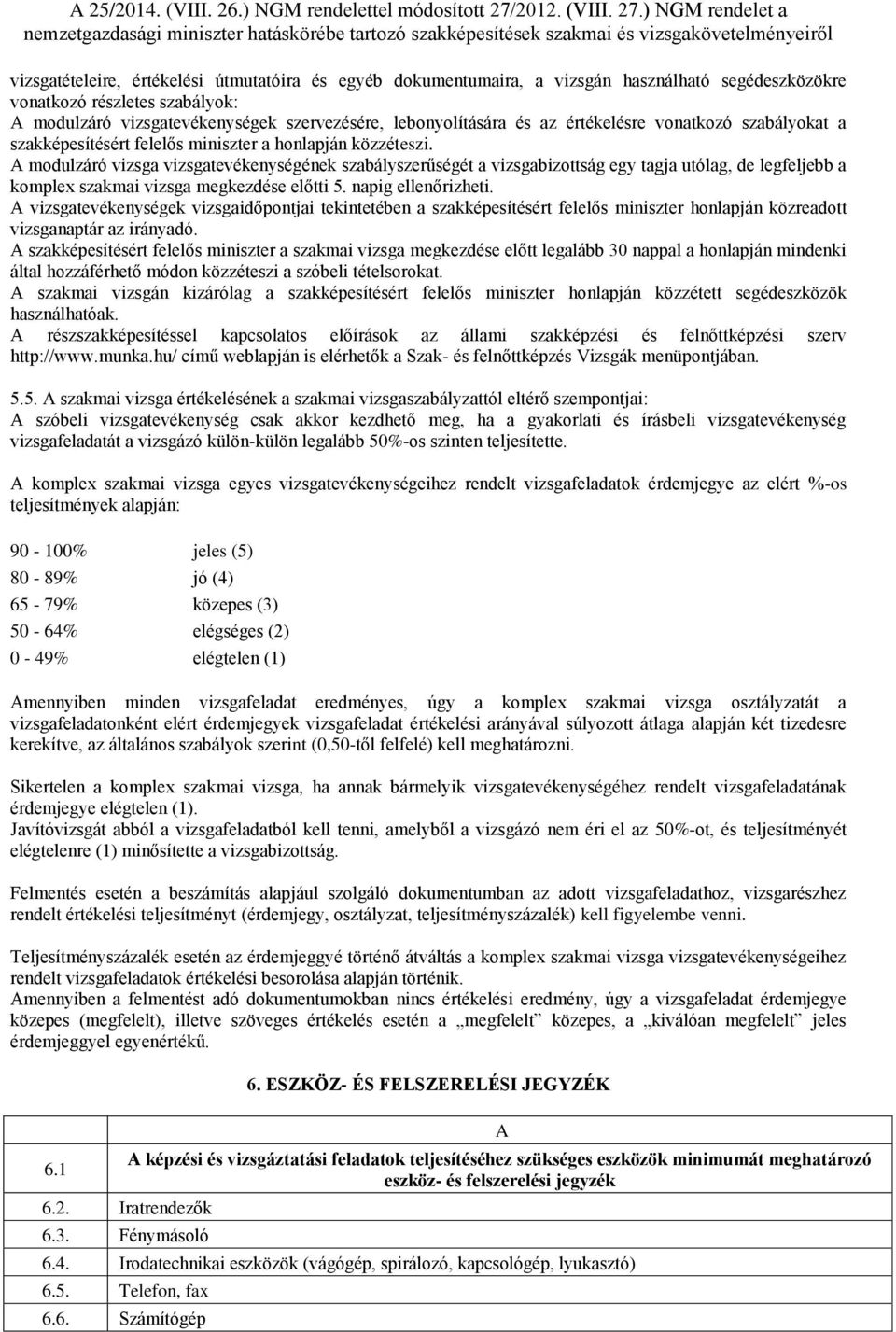 A modulzáró vizsga vizsgatevékenységének szabályszerűségét a vizsgabizottság egy tagja utólag, de legfeljebb a komplex szakmai vizsga megkezdése előtti 5. napig ellenőrizheti.