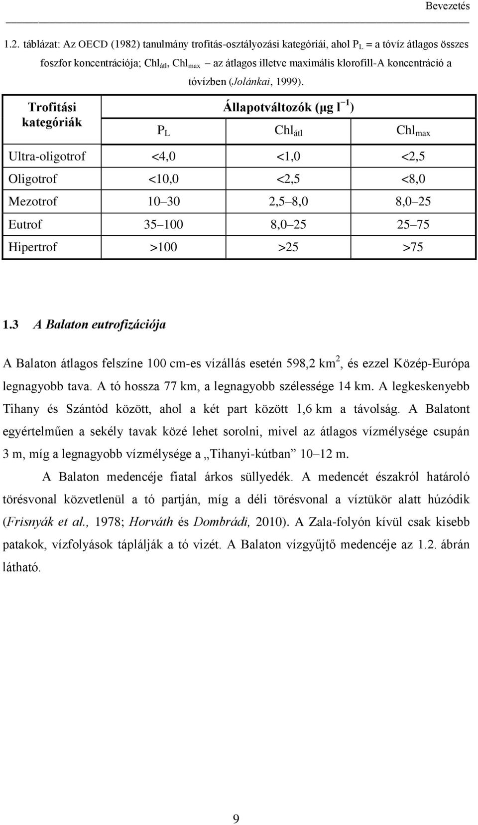 tóvízben (Jolánkai, 1999).