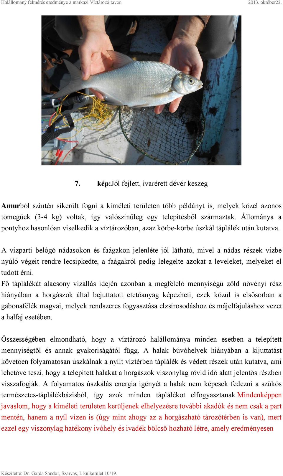 A vízparti belógó nádasokon és faágakon jelenléte jól látható, mivel a nádas részek vízbe nyúló végeit rendre lecsipkedte, a faágakról pedig lelegelte azokat a leveleket, melyeket el tudott érni.