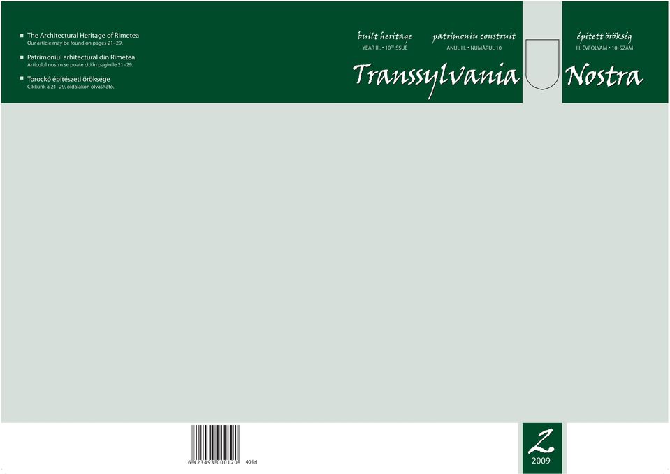 paginile 21 29. YEAR III. 10 TH ISSUE ANUL III. NUMÃRUL 10 III. ÉVFOLYAM 10.
