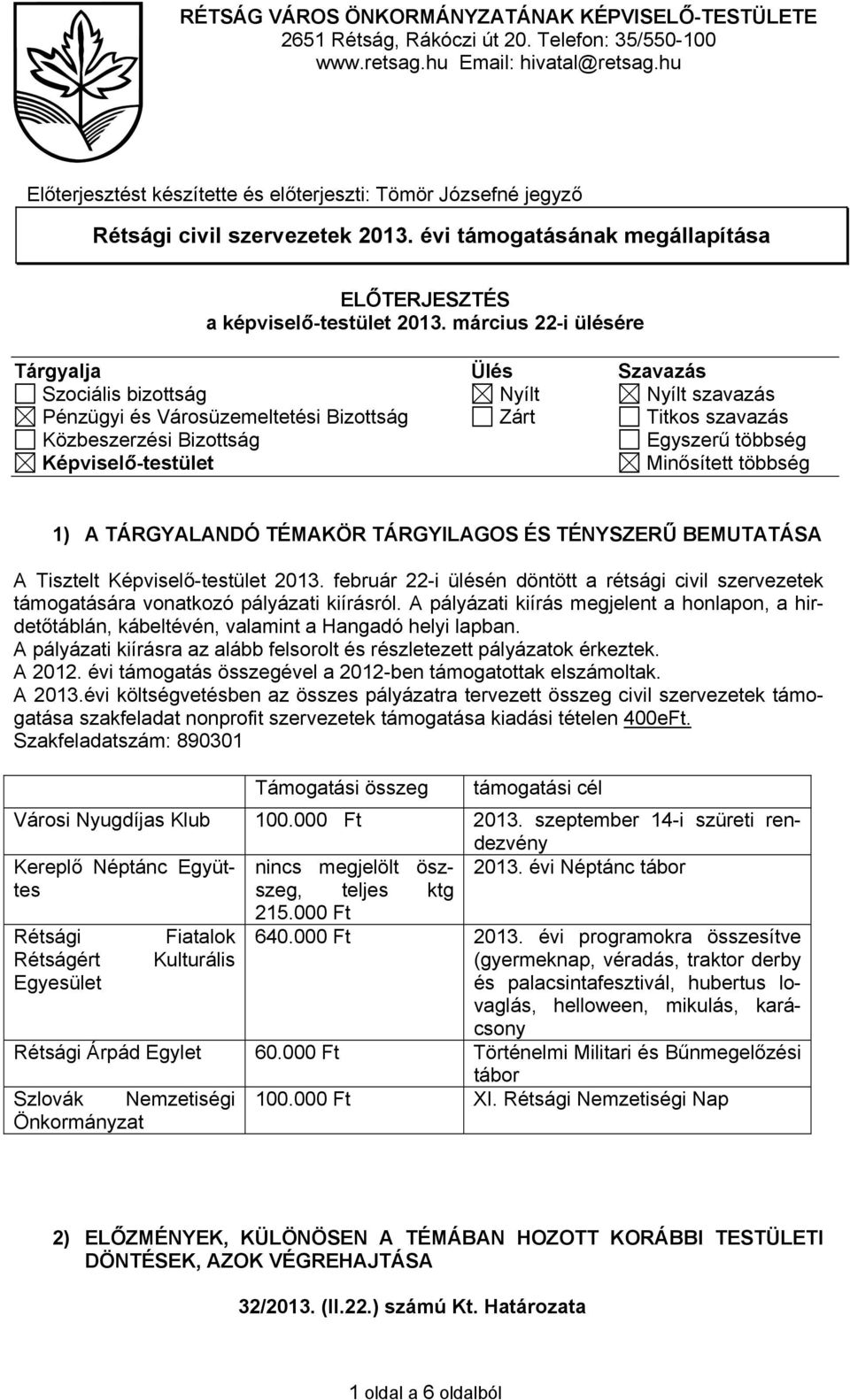 március 22-i ülésére Tárgyalja Ülés Szavazás Szociális bizottság Nyílt Nyílt szavazás Pénzügyi és Városüzemeltetési Bizottság Zárt Titkos szavazás Közbeszerzési Bizottság Egyszerű többség