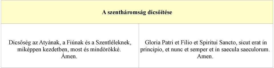 Ámen. Gloria Patri et Filio et Spiritui Sancto, sicut erat